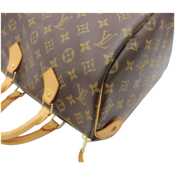 LOUIS VUITTON Speedy 30 Monogram Canvas Satchel Bag Brown