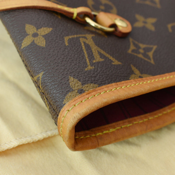 LOUIS VUITTON Neverfull MM Monogram Canvas Tote Bag Brown