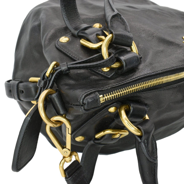 Prada BR4281 Soft Leather Shoulder Bag Black - DDH