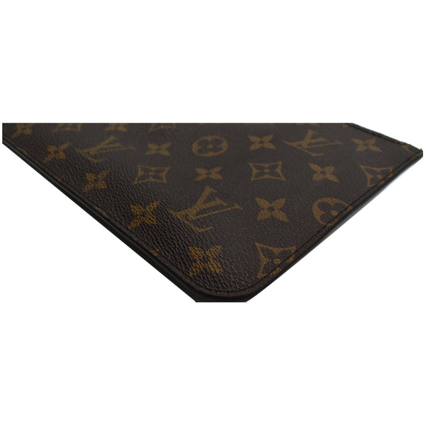 LOUIS VUITTON Neverfull MM Monogram Canvas Pochette Wristlet Pouch Brown