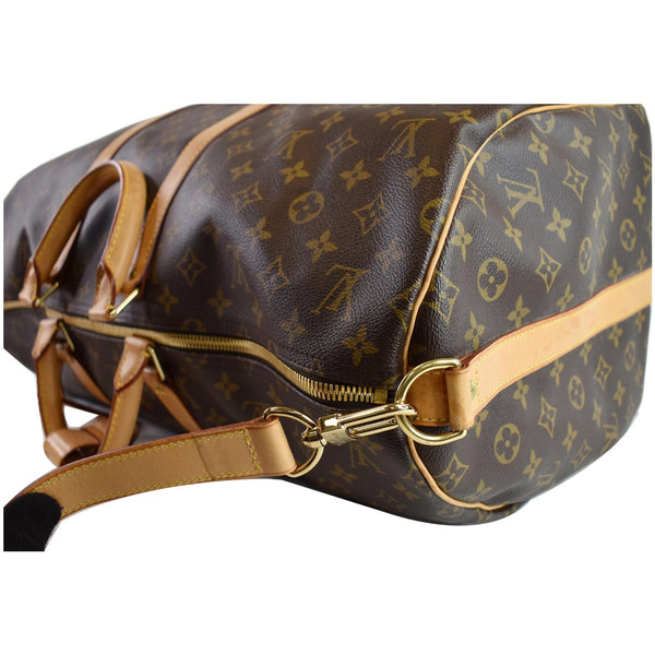 LOUIS VUITTON Keepall Bandouliere 55 Monogram Canvas Travel Bag Brown