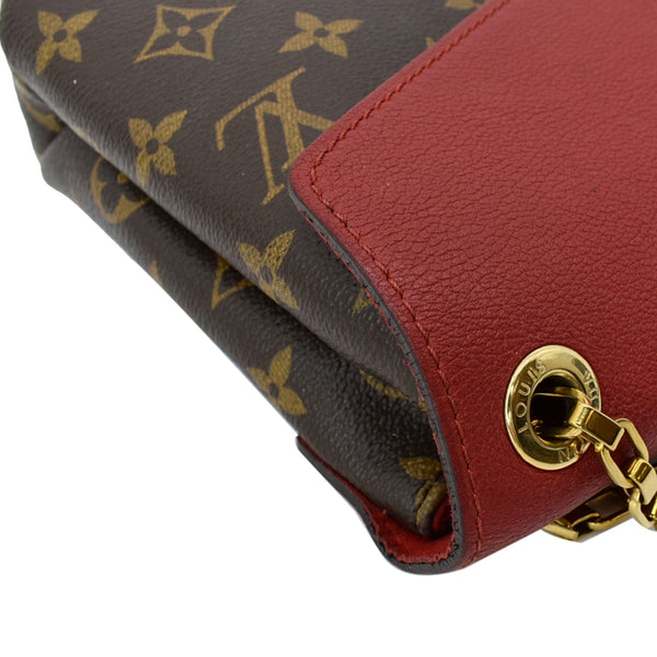 LOUIS VUITTON Pallas Chain Monogram Canvas Crossbody Bag Brown