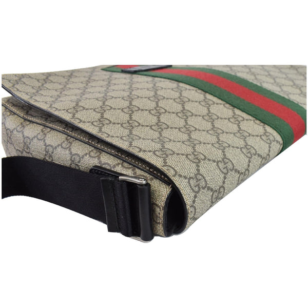 GUCCI GG Supreme Monogram Web Messenger Bag Beige 475432