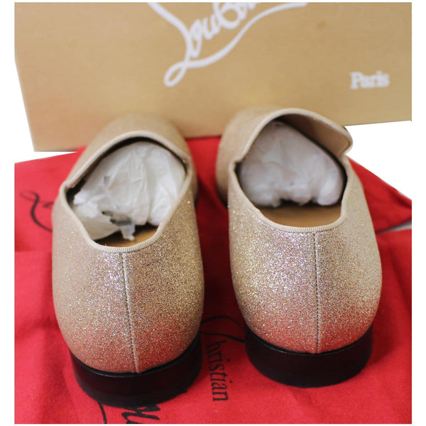 CHRISTIAN LOUBOUTIN Men's Dandelion Flat Glitter Dress Loafer Shoes Gold