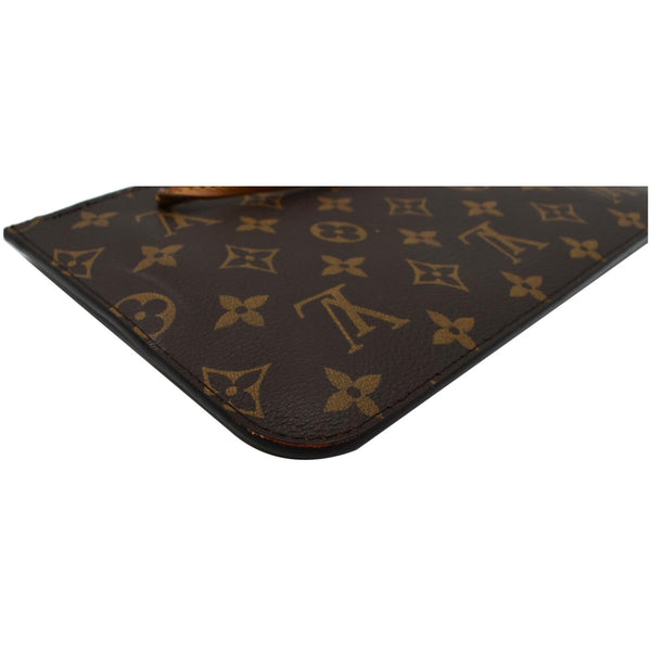 LOUIS VUITTON Neverfull MM Monogram Canvas Pochette Wristlet Pouch Brown