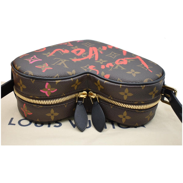 LOUIS VUITTON Sac Coeur Heart Monogram Canvas Crossbody Bag Brown