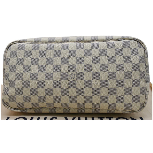 LOUIS VUITTON Neverfull MM Damier Azur Tote Bag Rose Ballerine