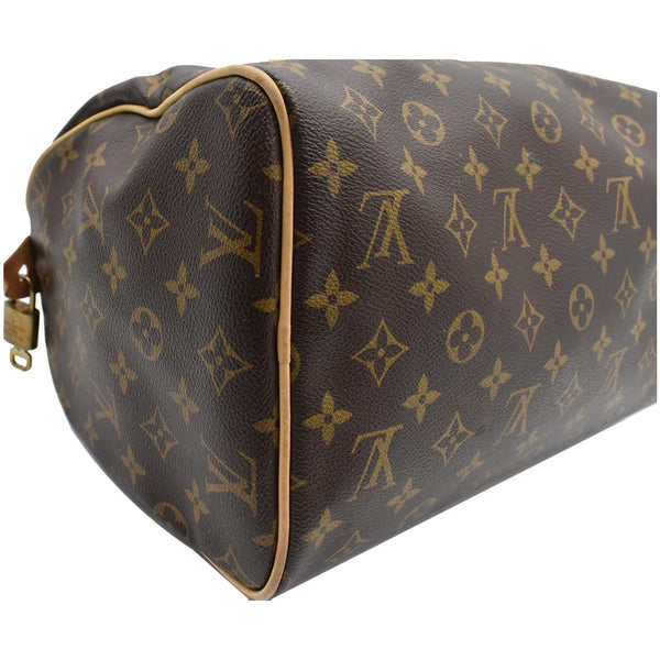 LOUIS VUITTON Speedy 30 Monogram Canvas Satchel Bag Brown