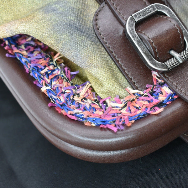 CHANEL Graffiti On-The-Pavement Canvas Bowling Bag Khaki Washed