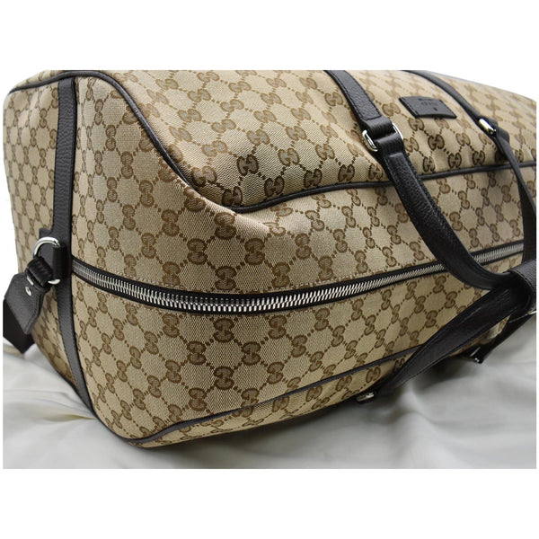 GUCCI Boston GG Monogram Canvas Duffel Travel Bag Beige 610105