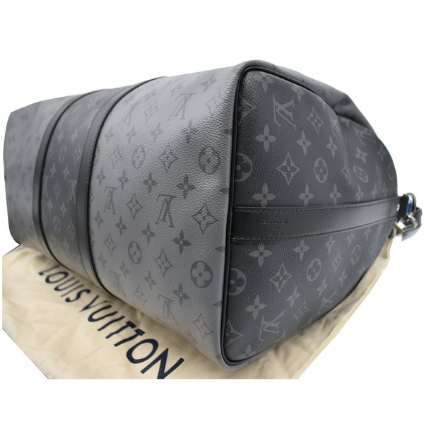 LOUIS VUITTON Keepall 50 Bandouliere Monogram Eclipse Canvas Travel Bag Black