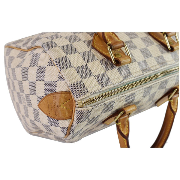 LOUIS VUITTON Speedy 25 Damier Azur Satchel Bag White