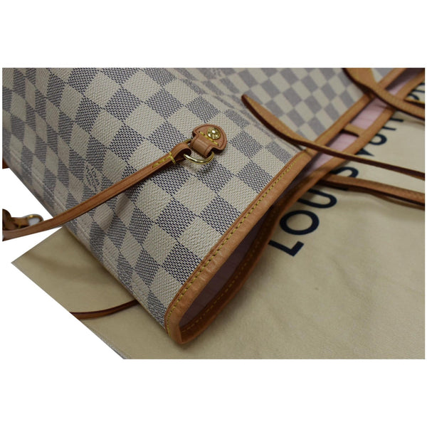 LOUIS VUITTON Neverfull GM Damier Azur Tote Shoulder Bag White