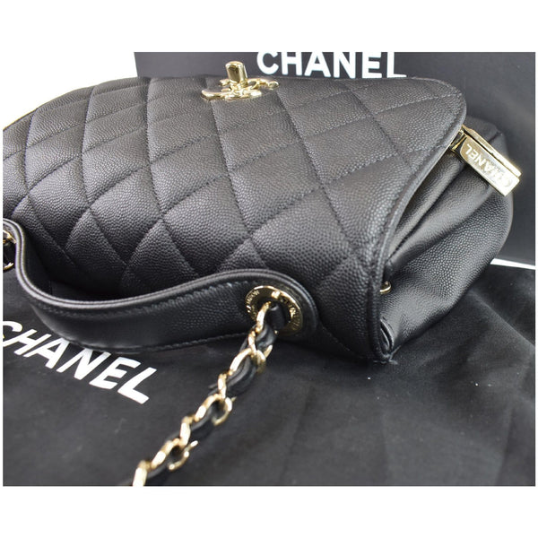 CHANEL Business Affinity Medium Flap Caviar Quilted Shoulder Bag Black