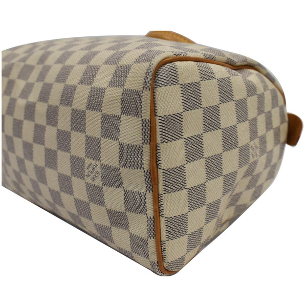 LOUIS VUITTON Speedy 25 Damier Azur Satchel Bag White