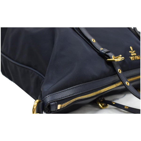 PRADA Tessuto Saffiano Nylon Tote Shoulder Bag Blue