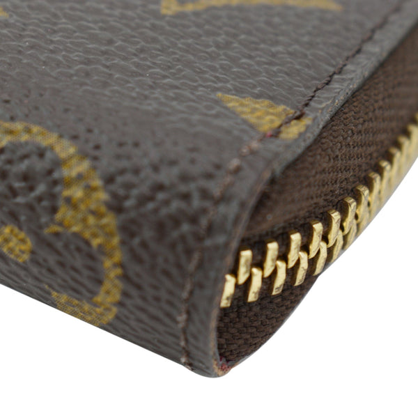 LOUIS VUITTON Clemence Monogram Canvas Zippy Wallet Brown