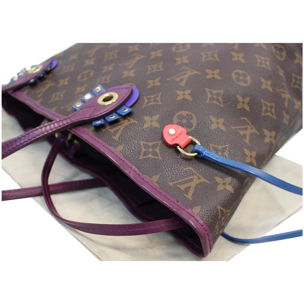 side view lv Neverfull MM Totem Monogram Canvas Bag