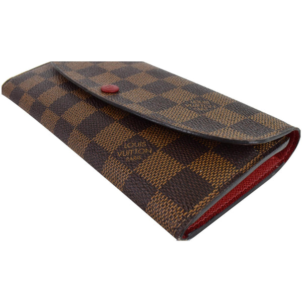 LOUIS VUITTON Emilie Damier Ebene Wallet Brown