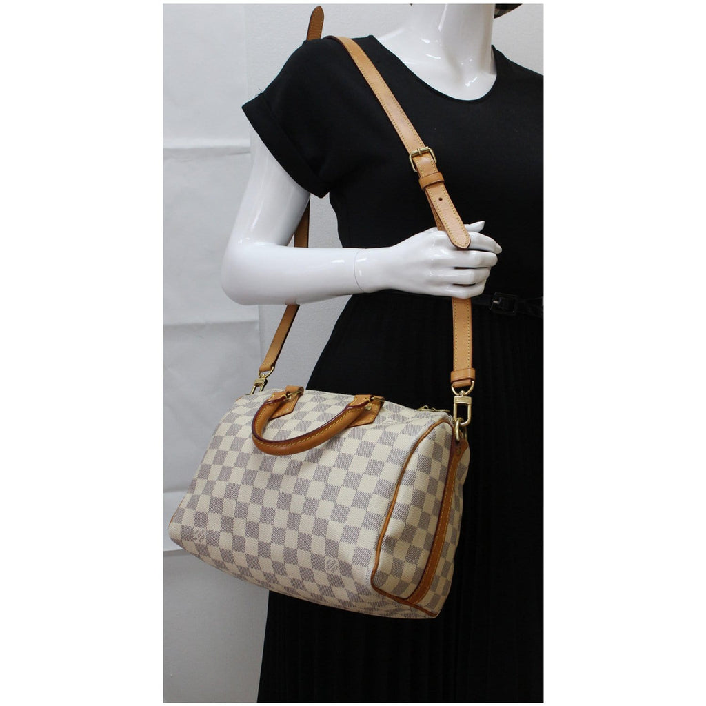 Speedy 25 Bandouliere Damier Azur – Keeks Designer Handbags