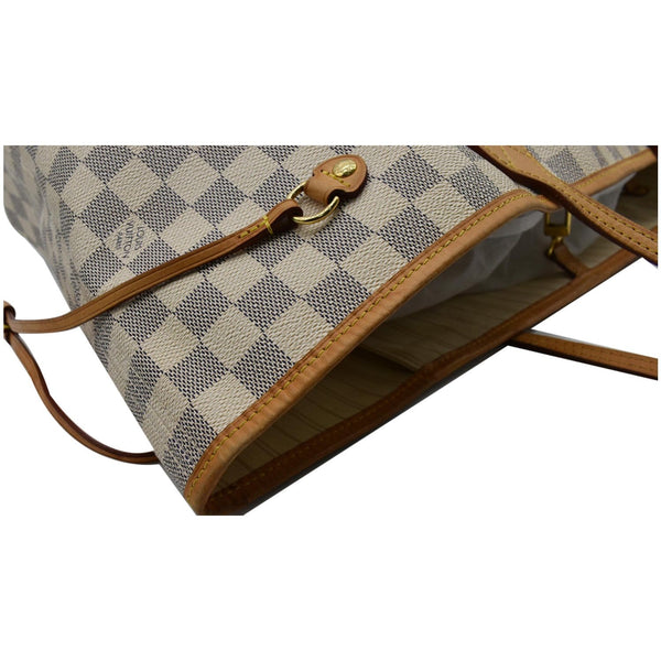 LOUIS VUITTON Neverfull GM Damier Azur Tote Shoulder Bag White