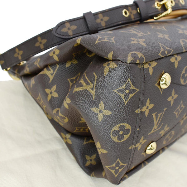 LOUIS VUITTON Pallas Monogram Canvas Satchel Bag Brown