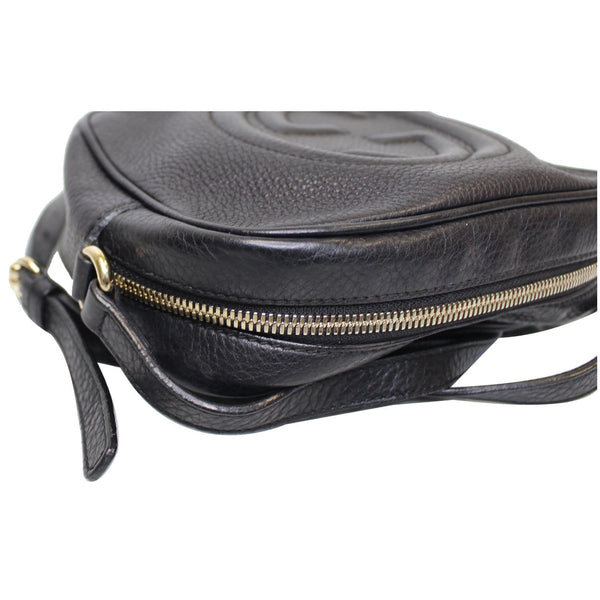 GUCCI Soho Disco Pebbled Leather Small Crossbody Bag Black 308364