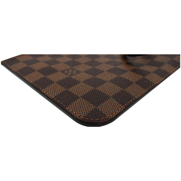 LOUIS VUITTON Neverfull GM Damier Ebene Pochette Wristlet Pouch Brown