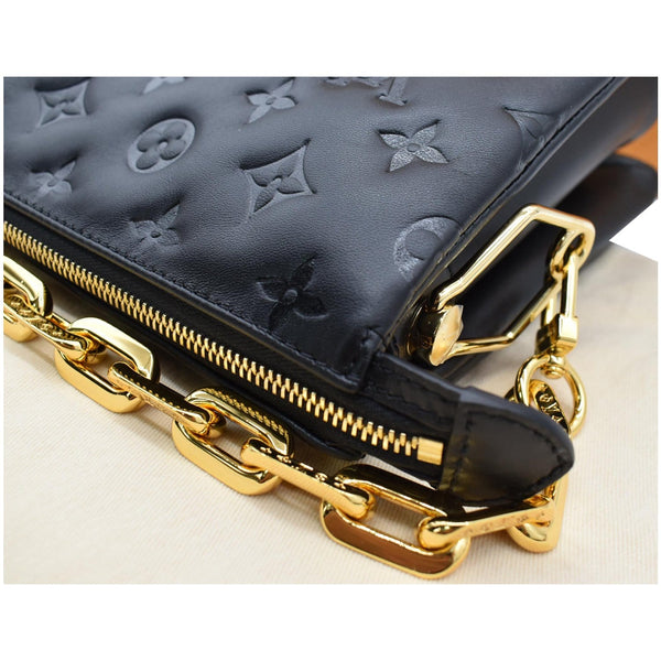 LOUIS VUITTON Coussin PM Monogram Embossed Shoulder Bag Black