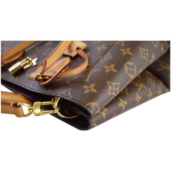 LOUIS VUITTON Flower Monogram Canvas Tote Bag Brown