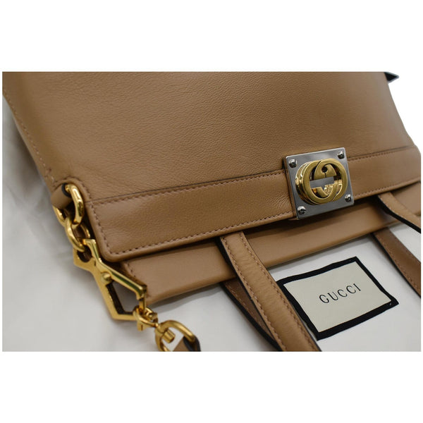 GUCCI Matisse GG Leather Top Handle Shoulder Bag Beige 631663