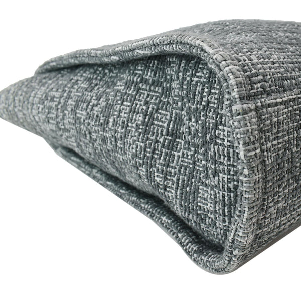 CHANEL Deauville Small Lurex Boucle Canvas Tote Bag Grey