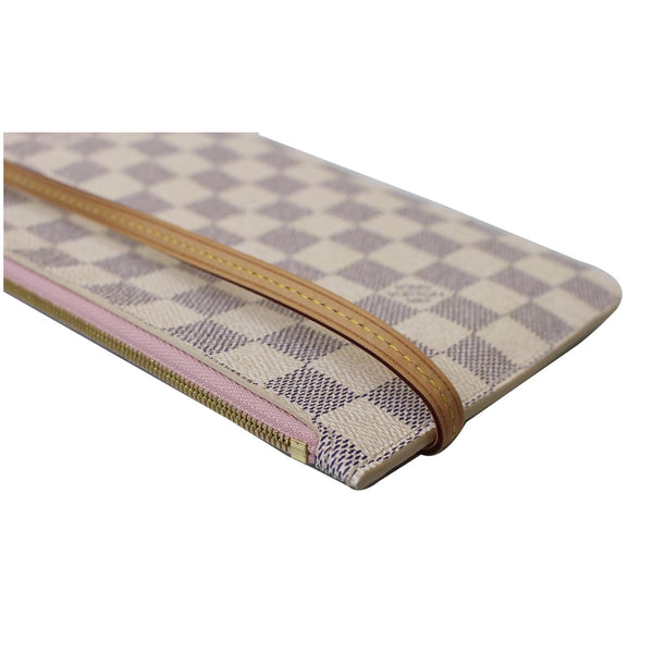 LOUIS VUITTON Pochette Wristlet Pouch Damier Azur Neverfull MM White