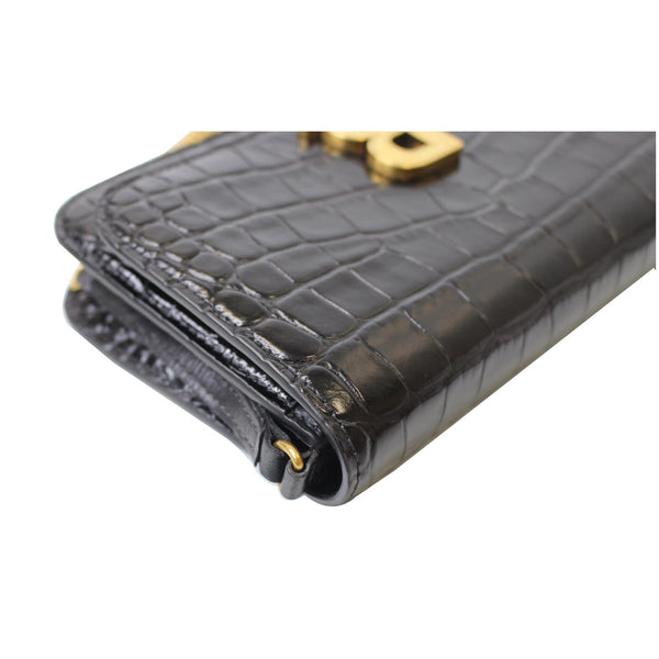 BALENCIAGA B Embossed Leather Chain Crossbody bag Black - 25% OFF