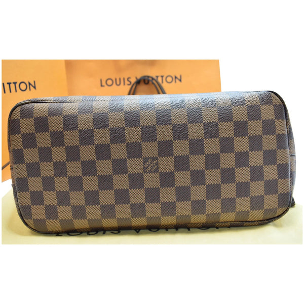 LOUIS VUITTON Neverfull MM Damier Ebene Tote Shoulder Bag Brown