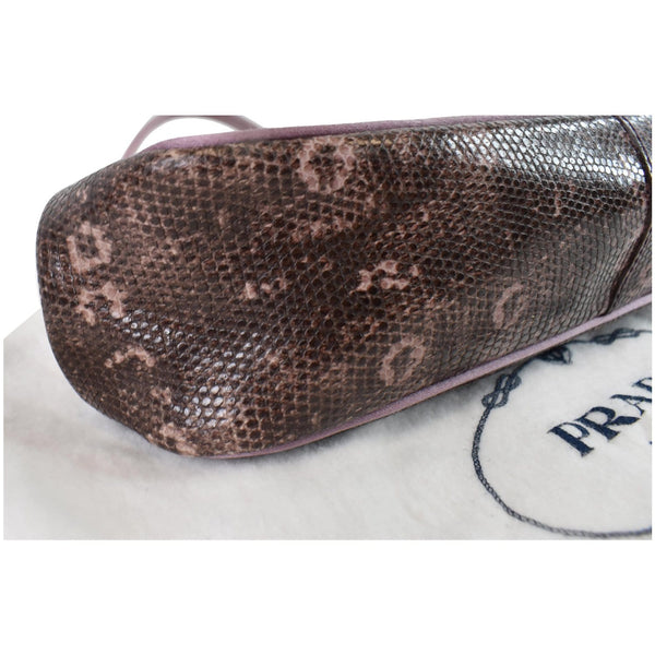 PRADA Sera Lizard Skin Satchel Bag Purple