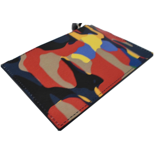 Versace Camo Leather Zip Key Pouch Multicolor | Buy Now