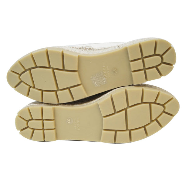 GUCCI Logo Sylvie Espadrilles Canvas Platform Off White 525989 US 8