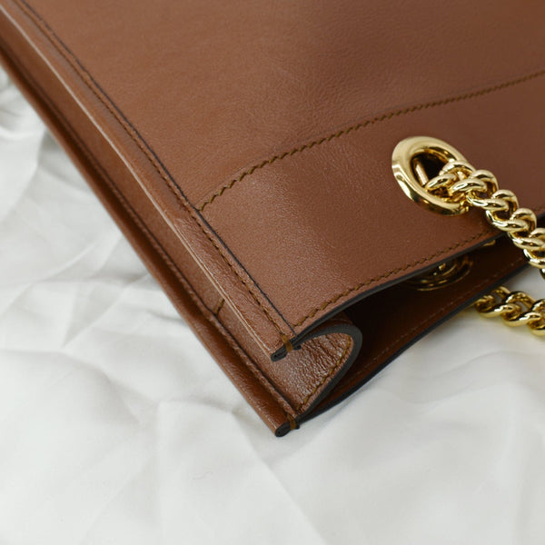 GUCCI Rajah Large Leather Tote Shoulder Bag Brown 537219