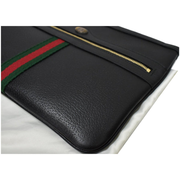 GUCCI Large Ophidia GG Leather Pouch Clutch Bag Black 517551