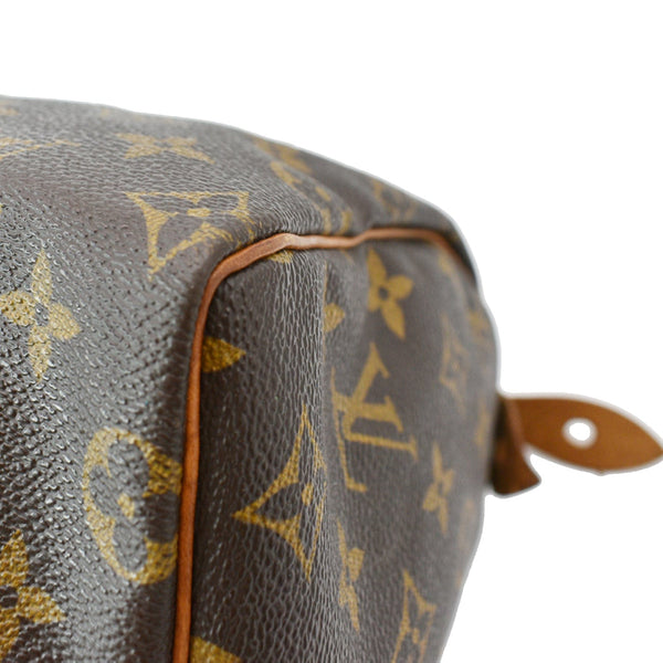 LOUIS VUITTON Speedy 25 Monogram Canvas Satchel Bag Brown
