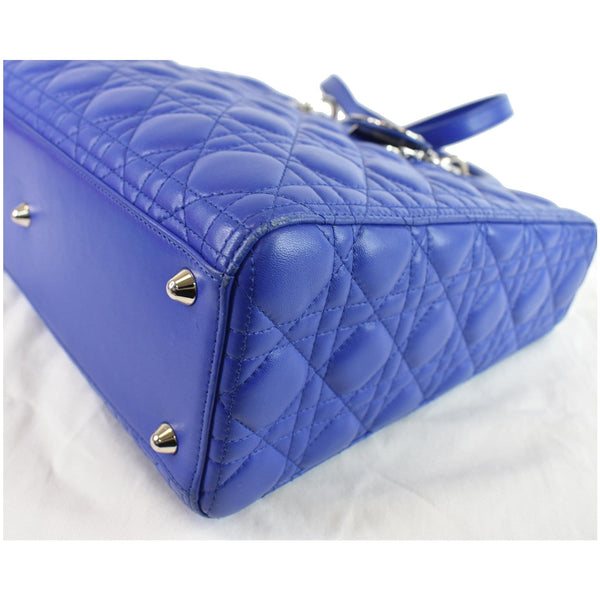 Christian Dior Large Lady Dior Leather Bag Canvas corner