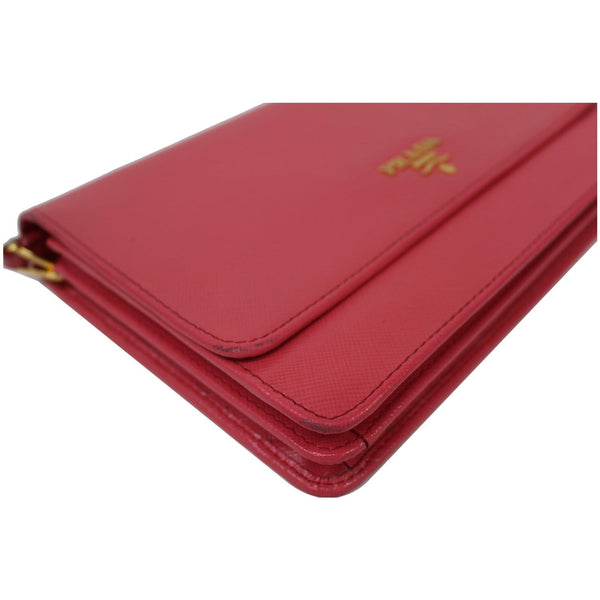 Prada Saffiano Metal Leather Wallet on Chain Crossbody Flap Bag