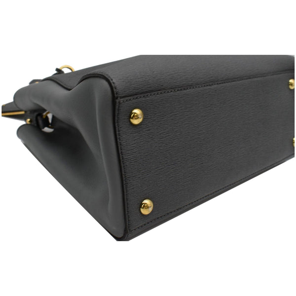 FENDI Petite 2Jours Vitello Elite Leather Tote Shoulder Bag Grey