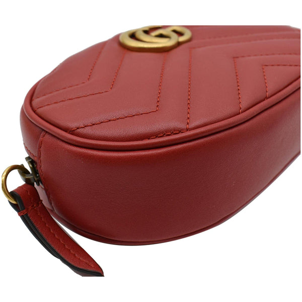 GUCCI GG Marmont Matelasse Leather Belt Bag Red 476434