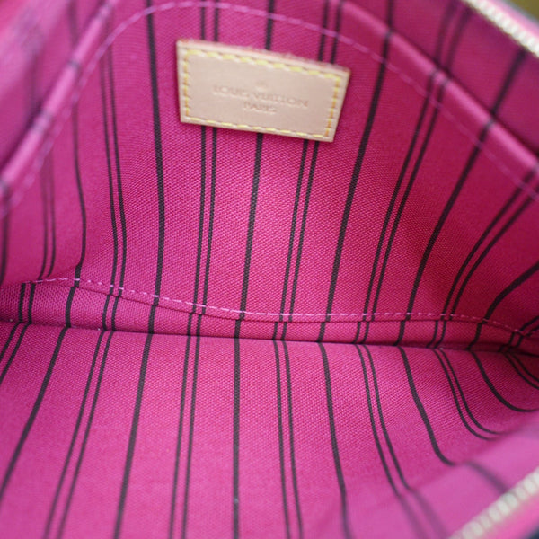 LOUIS VUITTON Neverfull Monogram Canvas Pochette Wristlet Pouch Brown