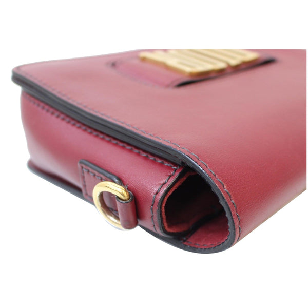 CHRISTIAN DIOR Dio(r)evolution Flap Calfskin Shoulder Bag Dark Red