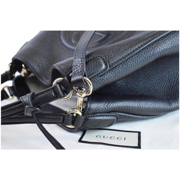 GUCCI Soho Small Pebbled Leather Shoulder Bag Black 336751
