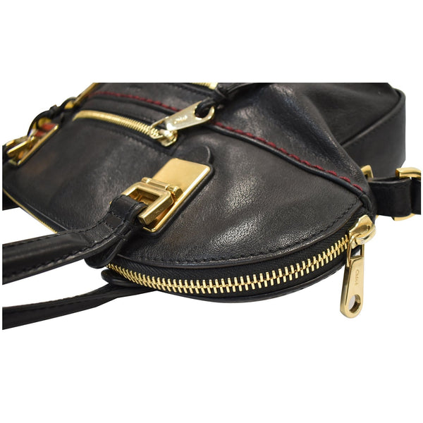 CHLOE Angie Large Leather Tote Shoulder Bag Black