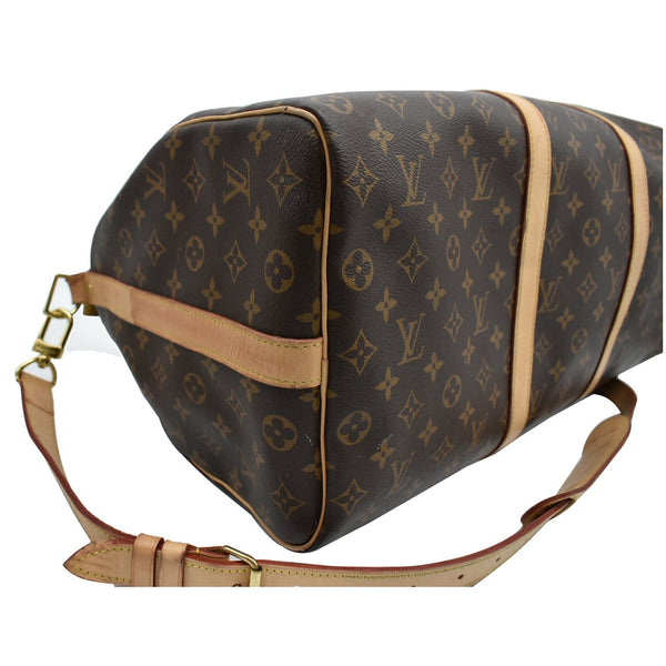 LOUIS VUITTON Keepall 50 Bandouliere Monogram Canvas Travel Bag Brown